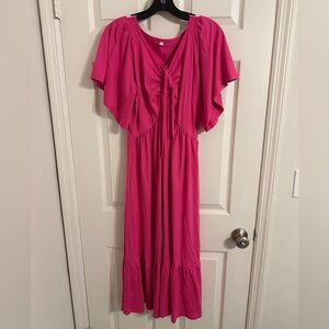 Elegant Pink Maxi Dress